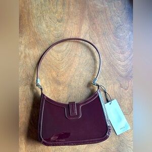 Mango burgundy patent bag